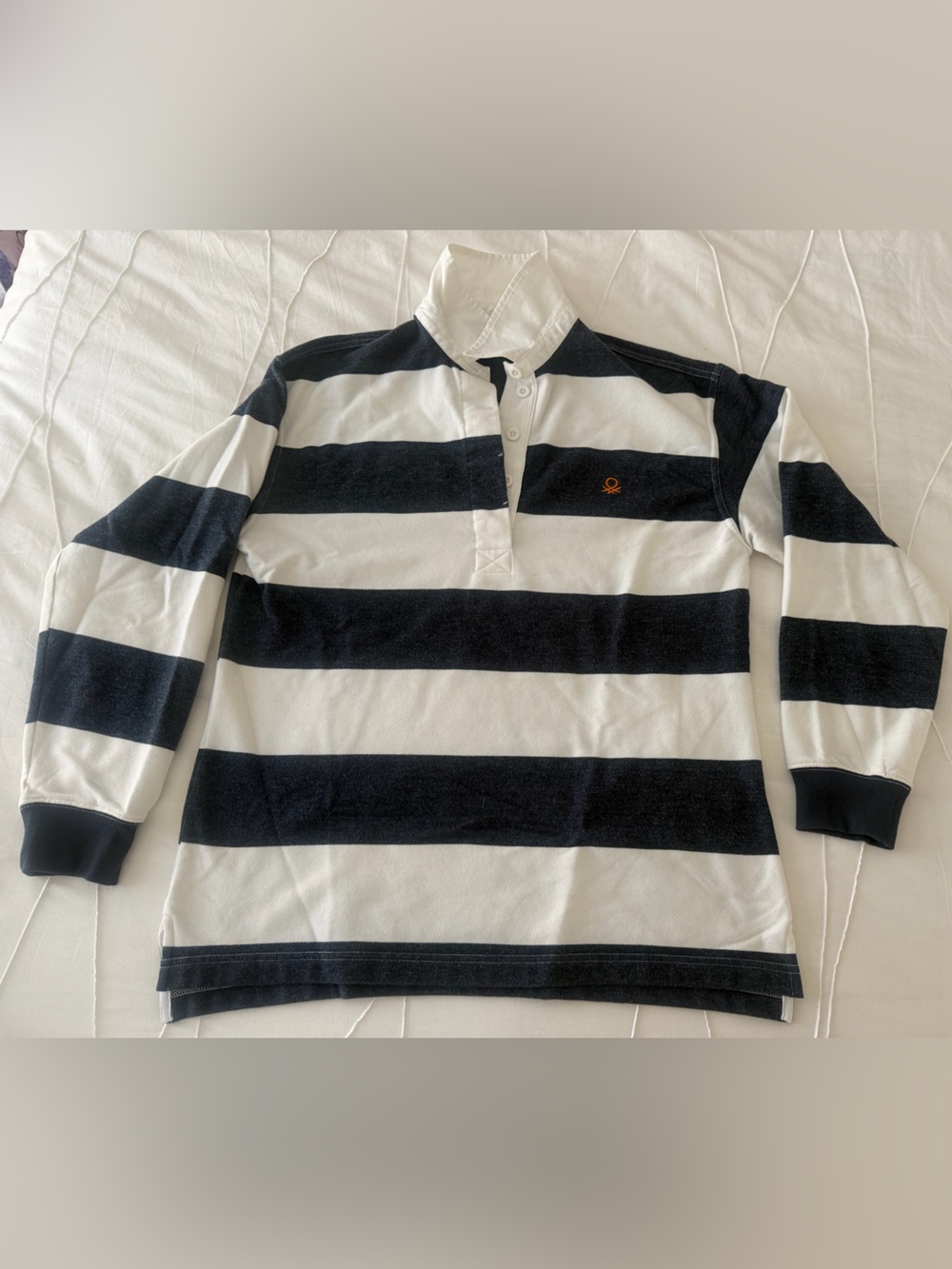 Navy & White Striped Rugby Shirt